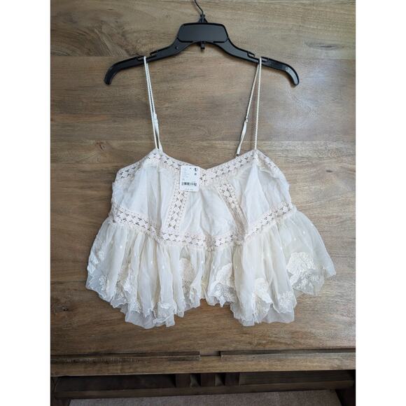 Free People Tops - Free People Intimately Camisole Top Womens XS Ivory Eyelet Handkerchief Hem